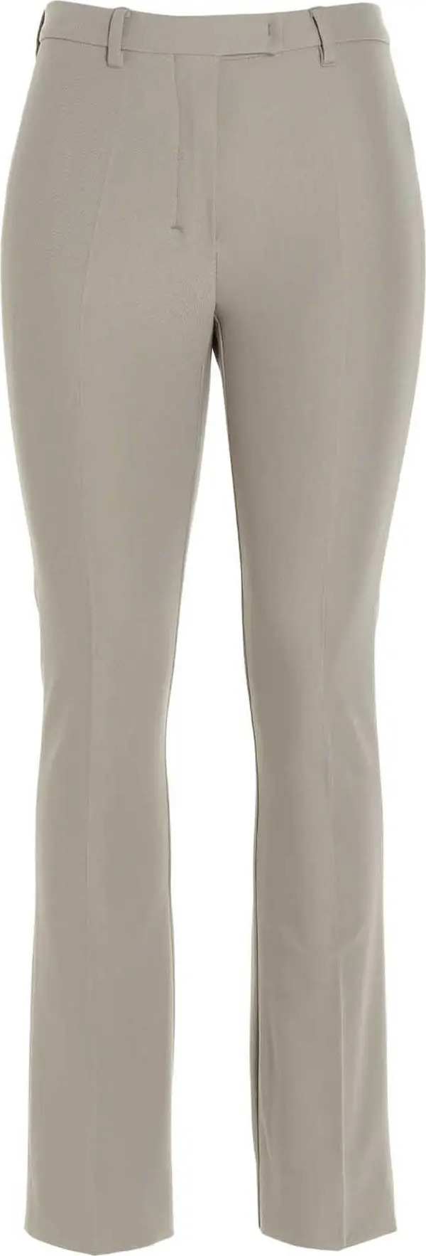 Beige Viscose Flared Pants