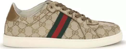 Beige Fabric Athletic Sneakers