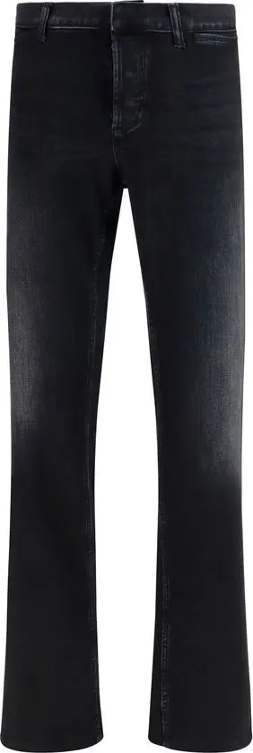 Black Cotton Flared Jeans