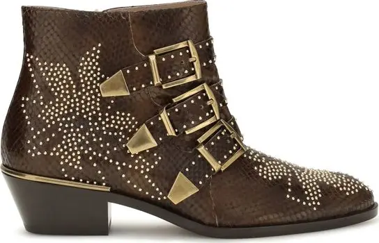 Brown Calf Leather Bos Taurus Ankle Boots