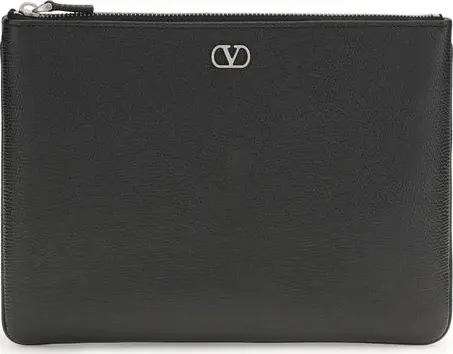 Black Calf Leather Bos Taurus Clutch Bag