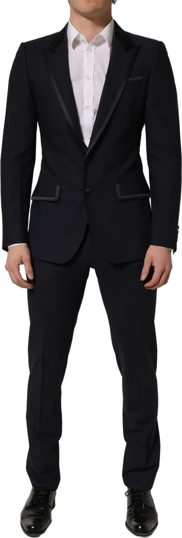 Black Wool Slim Fit Formal 2 Piece Men Suit