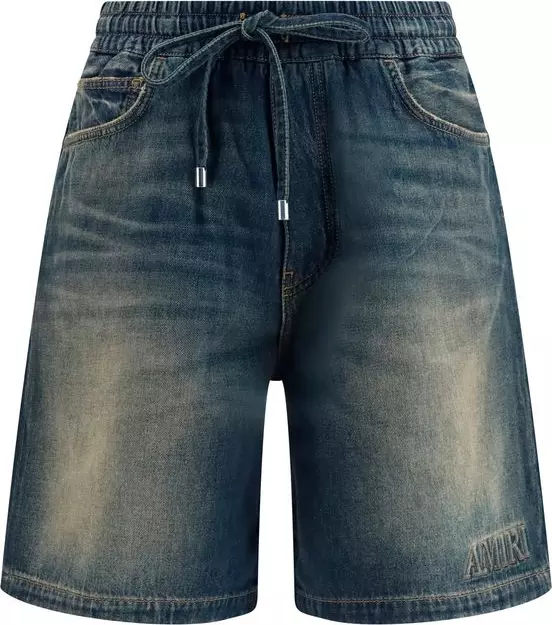 Blue Cotton Bermuda Shorts