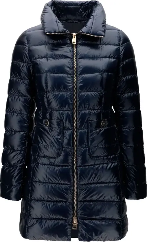 Blue Polyamide Full-Length Jacket