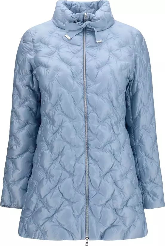 Blue Polyester Full-Length Jacket