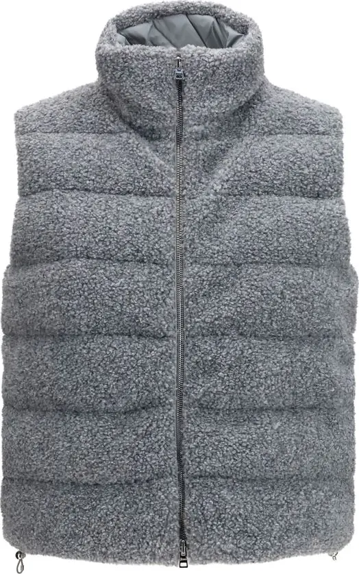 Gray Polyester Sleeveless Jacket