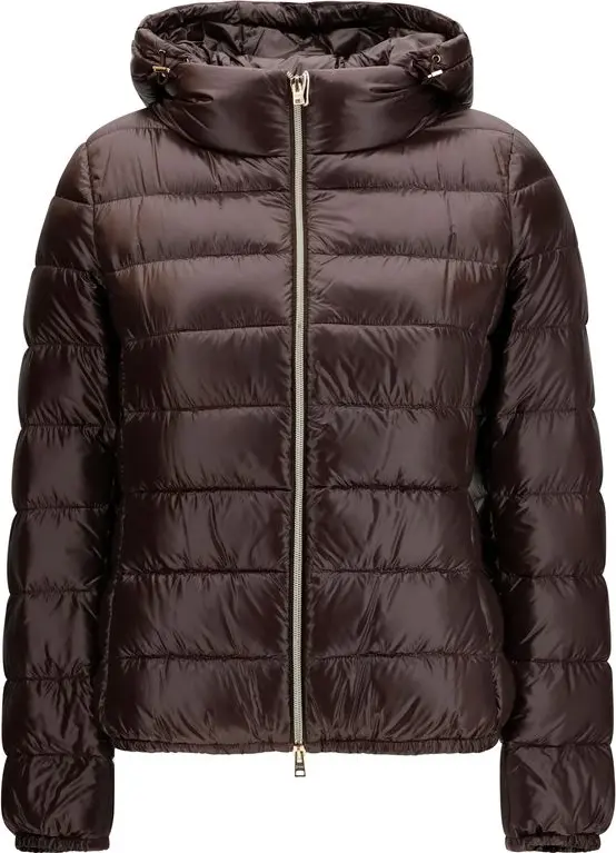 Brown Polyamide Full-Length Jacket