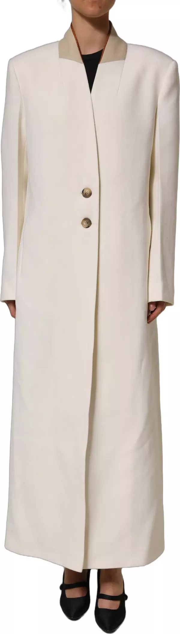 Antwerp White Wool Long Trench Coat Jacket