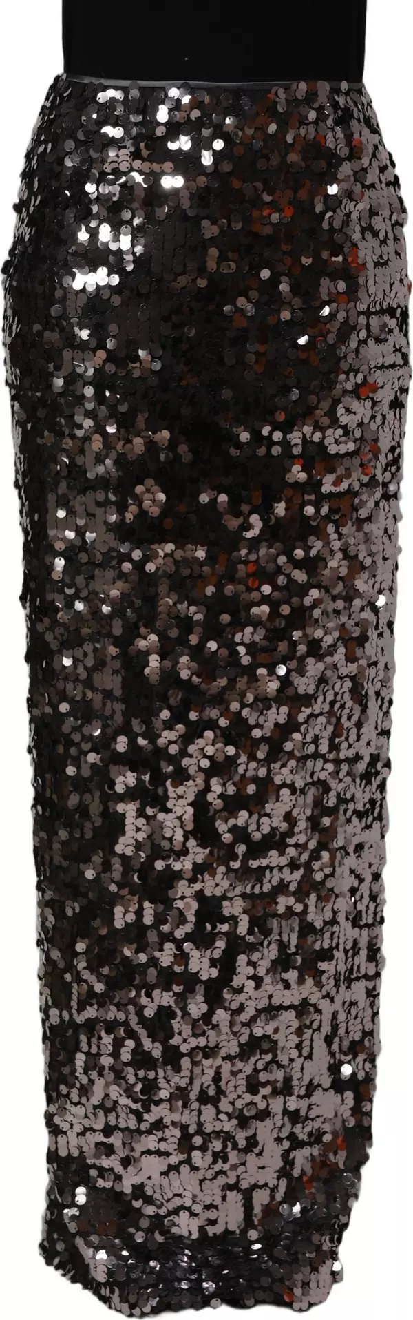 Brown Sequinned Embellished PencilCut Skirt