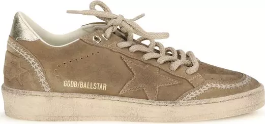 Beige Calf Leather Bos Taurus Athletic Sneakers