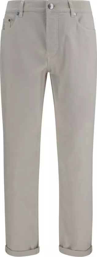 White Cotton Straight-Leg Jeans