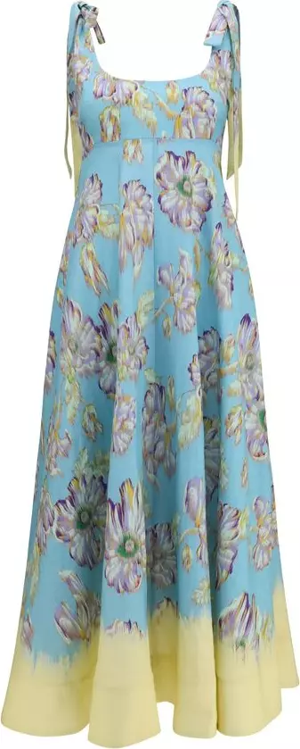 Multicolor Linen Casual Dress