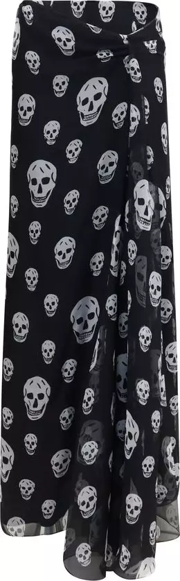 Black Silk Long Skirt