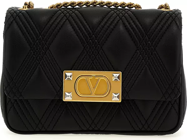 Black Lamb Leather Shoulder Bag