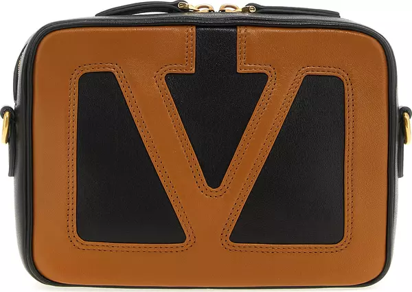Brown Lamb Leather Crossbody Bag