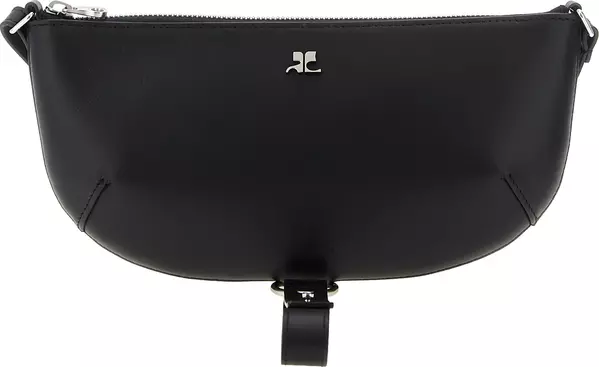 Black Calfskin Shoulder Bag