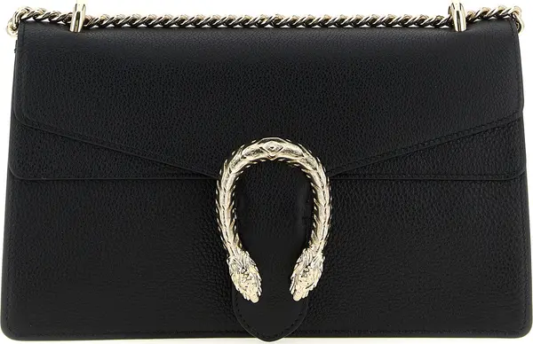 Black Calfskin Shoulder Bag