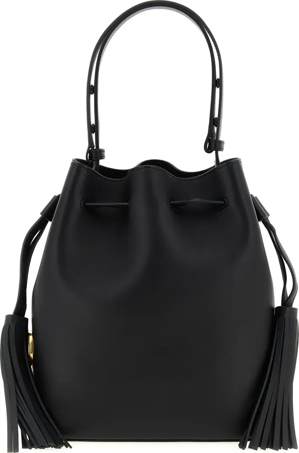 Black Calfskin Shoulder Bag