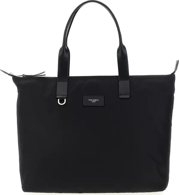 Black Polyamide Tote Bag