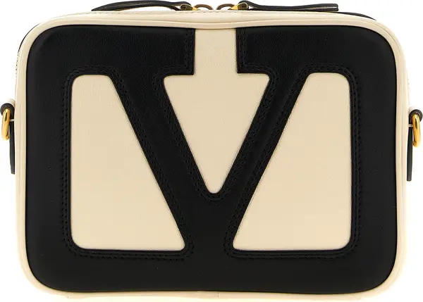 Bicolor Lamb Leather Crossbody Bag