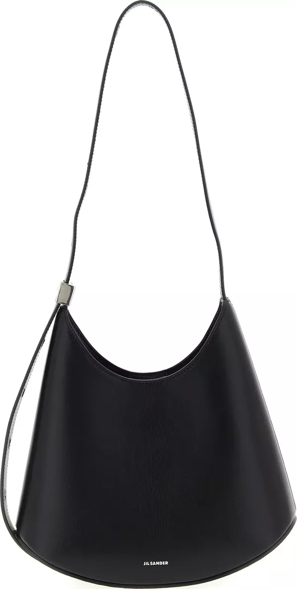Black Bovine Leather Shoulder Bag