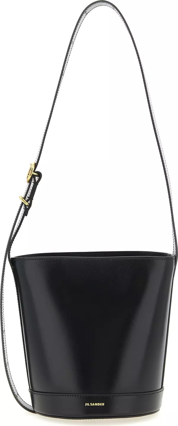 Black Calfskin Shoulder Bag
