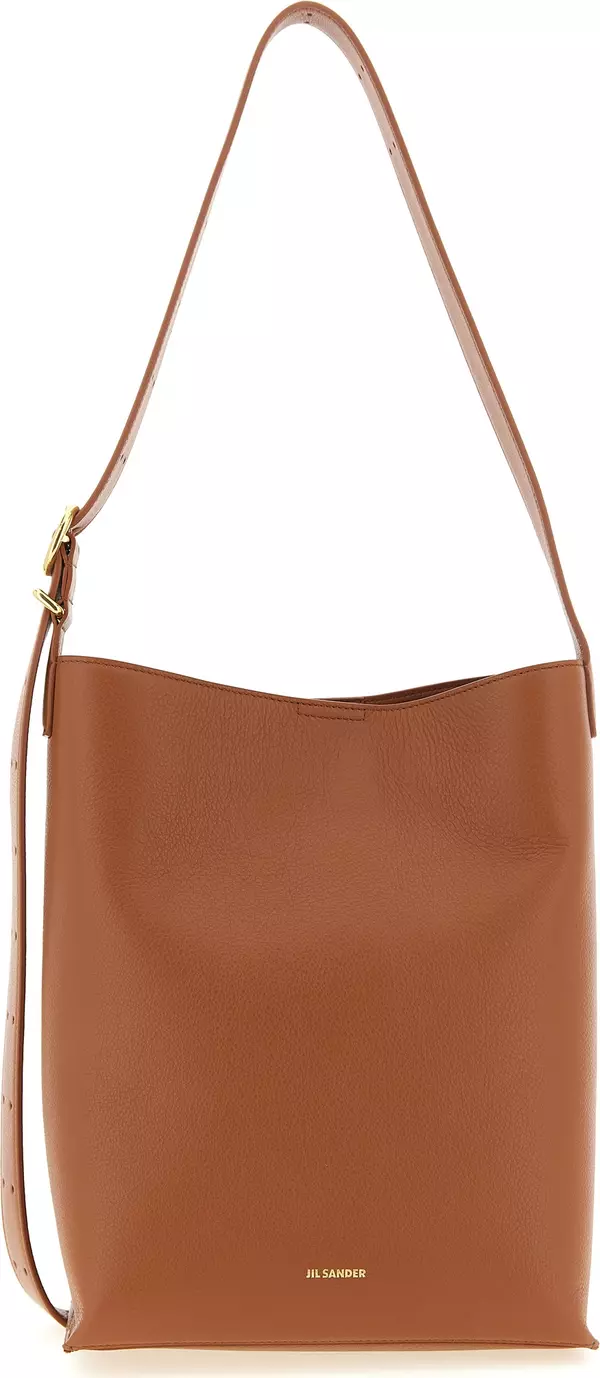 Brown Calfskin Shoulder Bag