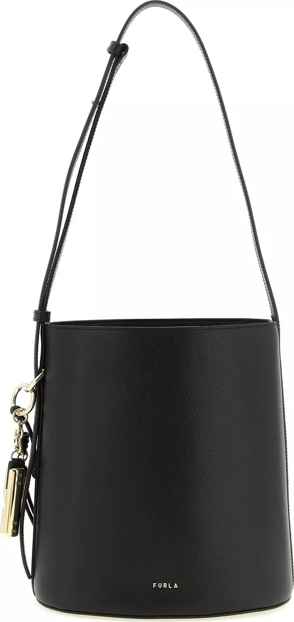 Black Calfskin Shoulder Bag