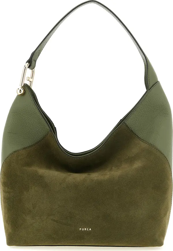 Bicolor Calfskin Shoulder Bag