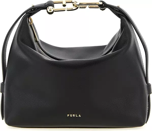 Black Calfskin Shoulder Bag