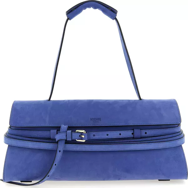 Blue Calfskin Shoulder Bag