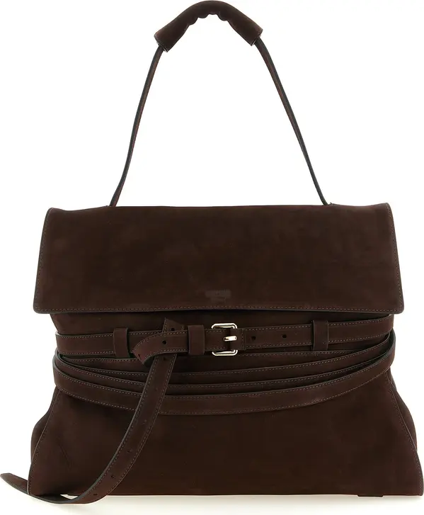Brown Calfskin Shoulder Bag