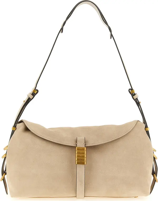 Beige Cowhide Shoulder Bag