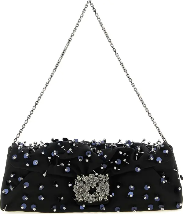Black Viscose Clutch Bag
