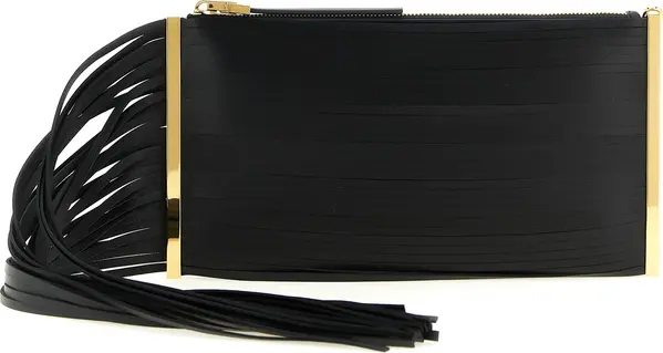 Black Leather Clutch Bag
