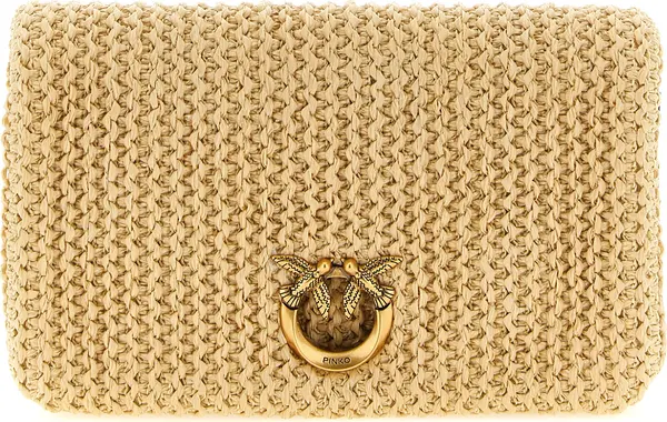 Beige Polypropylene Clutch Bag