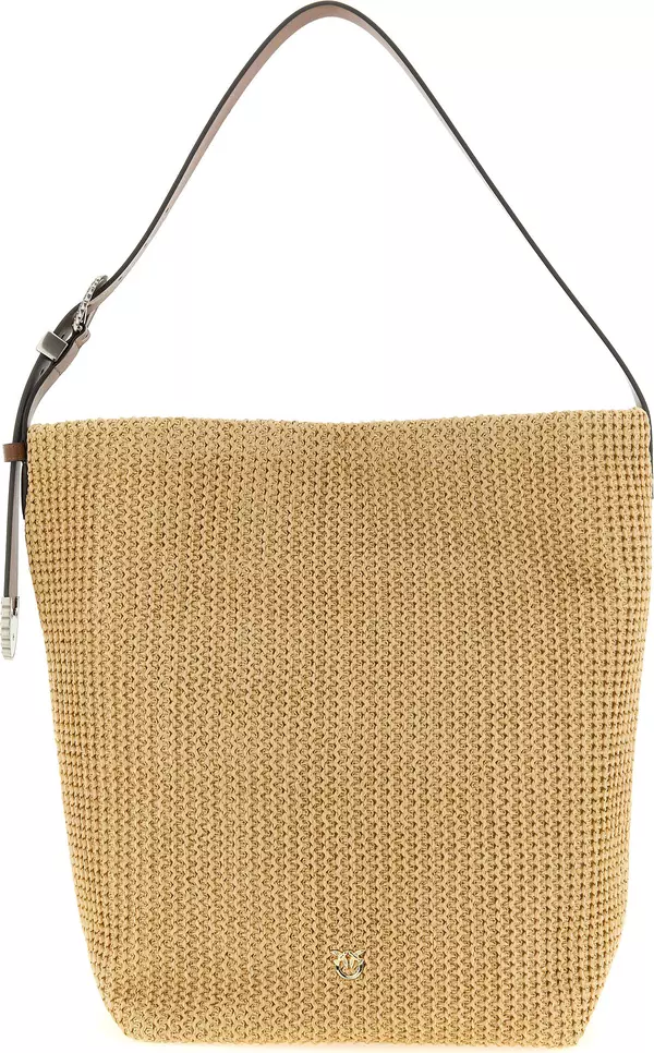 Beige Cowhide Shoulder Bag