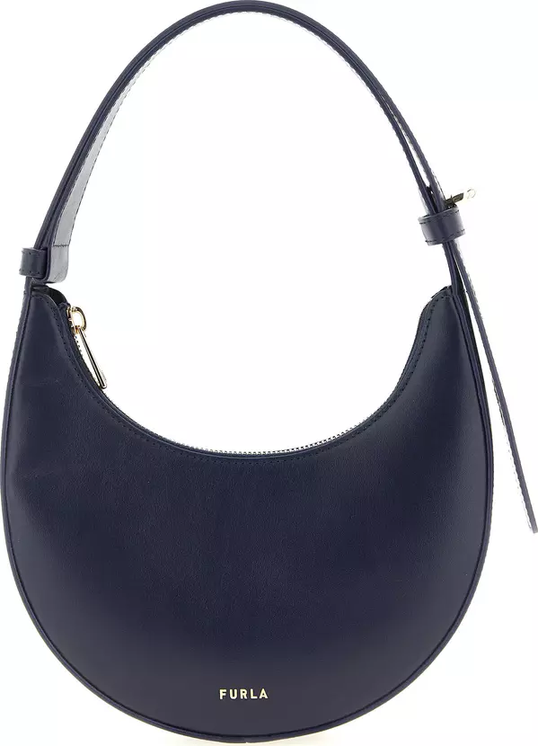 Blue Calfskin Shoulder Bag