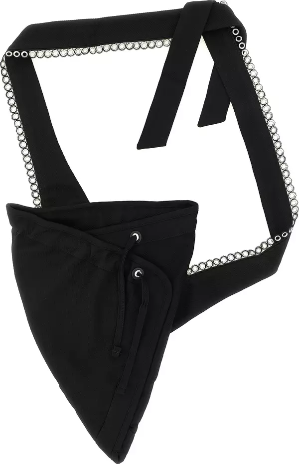 Black Cotton Crossbody Bag