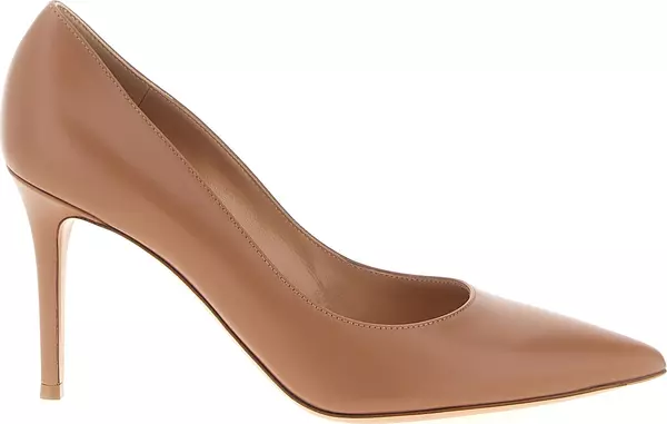 Beige Calfskin High Heel Pumps