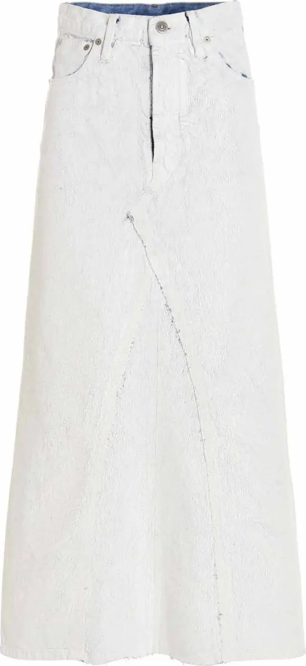 White Cotton Mini Skirt