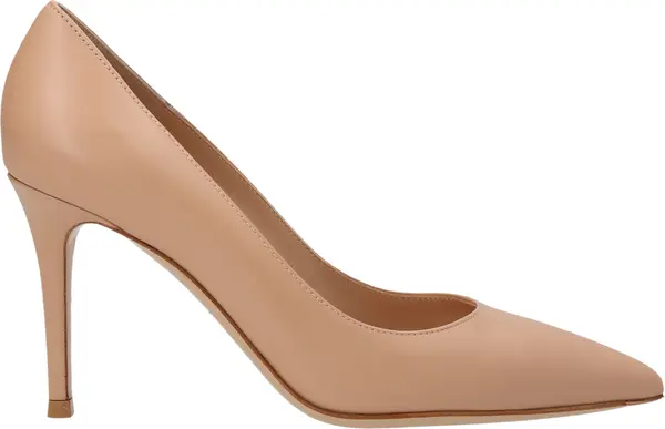 Beige Calfskin High Heel Pumps
