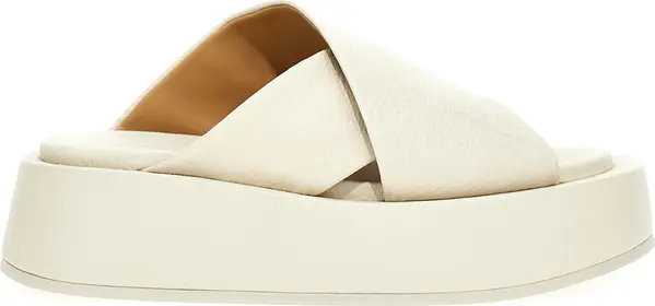 White Calfskin Slides