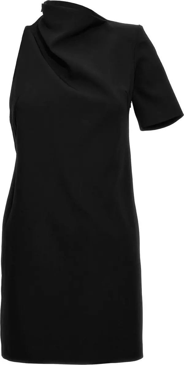 Black Viscose Short Dress