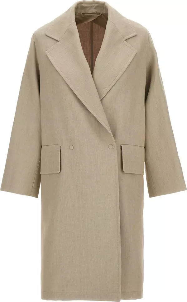 Beige Linen Coat