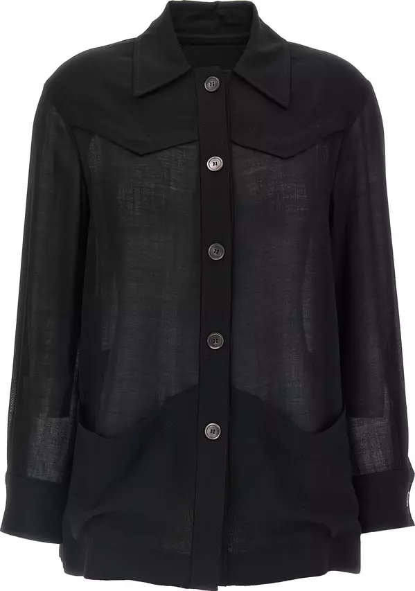 Black Virgin Wool Blouse