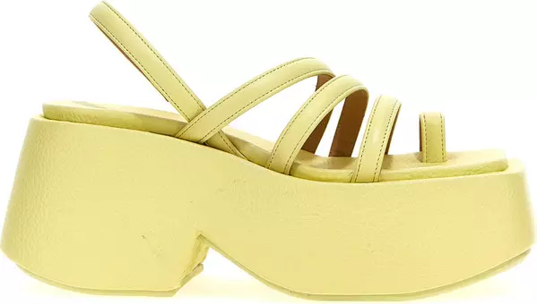 Bicolor Calfskin Stiletto Heel Sandals
