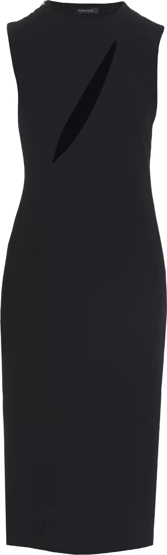 Black Acetate Midi Dress