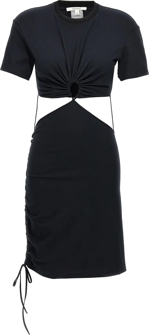 Black Cotton Midi Dress
