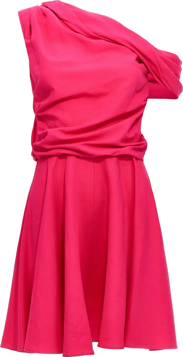 Fuchsia Viscose Short Dress